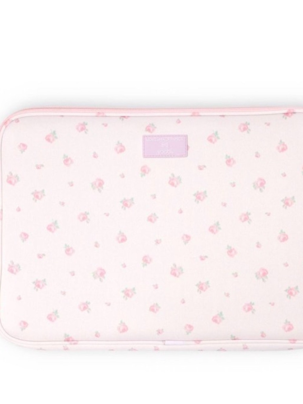 LoveShackFancy Light Pink Rose Print Laptop Sleeve